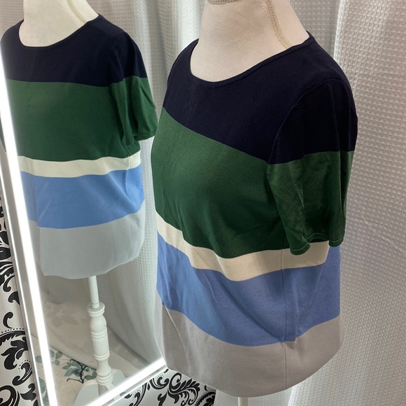 Ann Taylor Colorblock short sleeve sweater - Picture 2 of 5